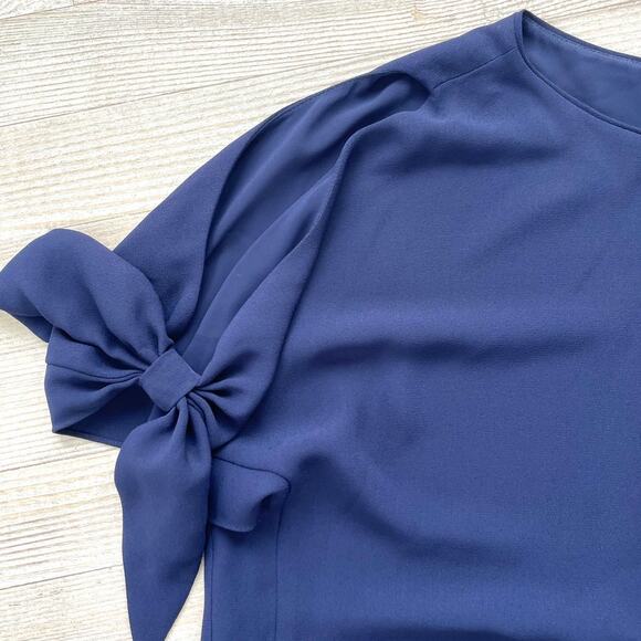 Vince Camuto Tie‎ Sleeve Shift Dress | Navy Size 2 - Picture 2 of 8